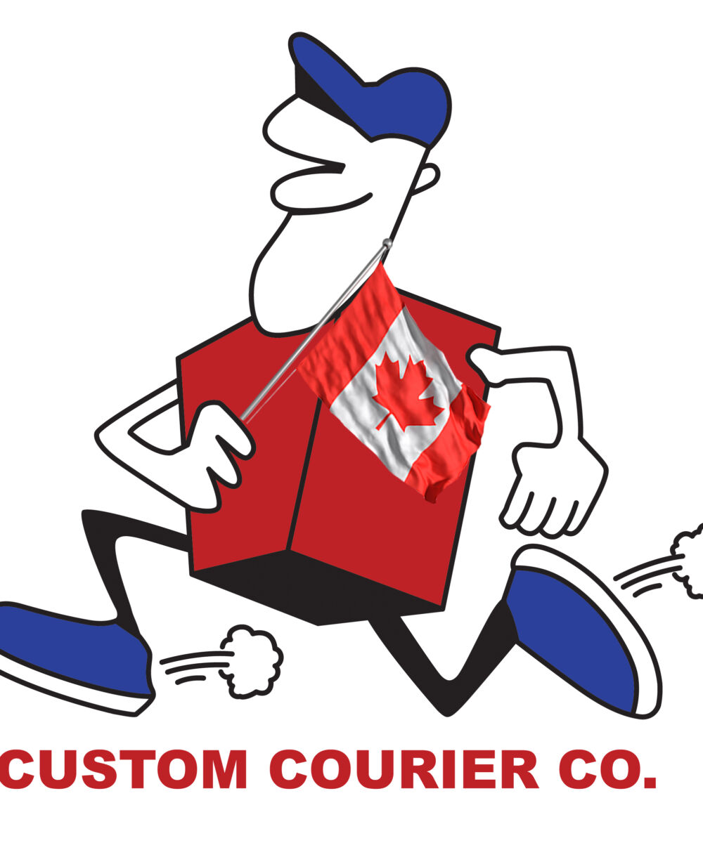 Custom Courier Blue Running Man With Canada Flag